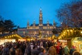 Vienna, Austria - December 2017: Traditional Christmas Market in Royalty Free Stock Photo