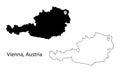 Vienna Austria. Detailed Country Map with Capital City Location Pin