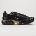 Nike Air Max Plus black and metallic gold sneaker