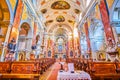 Prayer hall of Schottenkirche Scots Church with beautiful Altarpiece, on February 17 in Vienna, Austria