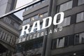 Rado Switzerland logo of Rado luxury watch store, a boutique in Vienna, Austria