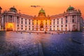 Vienna, Austria. Hofburg Palace view from Michaelerplatz, stunning blue hour light