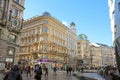 VIENNA, AUSTRIA - JANUARY 8, 2019: tourists in the square Stock im Eisen Platz, Vienna, Austria