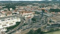 VIENNA, AUSTRIA - JULY 7, 2022. Drone aerial view of the District Heating Plant Spittelau Royalty Free Stock Photo