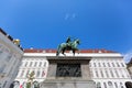 Equestrian statue of Holy Roman Emperor Joseph II riding a horse in Josefsplatz Square, Hofburg Palace in Vienna, Austria Royalty Free Stock Photo