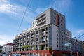 Vienna Austria July 18, 2022 : Facade greening on a residential building in Vienna to reduce heat generation - microclimate and