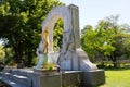 Gold plated bronze statue of Johann Strauss playing violin at Stadtpark, City Park in Vienna, Austria Royalty Free Stock Photo