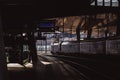 Vienna, Austria - July 28, 2018: Interior amazing Hauptbahnhof train station in sunny day, reflection