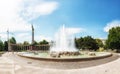 Fountain and Soviet War Memorial in Vienna, Austria