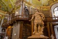 Statue of Emperor Charles VI in hall of Austrian National Library in Vienna, Austria. It is the largest library in Austria