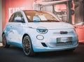 Close up detail with the new Fiat 200 hybrid small city car