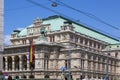 VIENNA, AUSTRIA - JUNE 13, 2023: Fragment of the Vienna Opera House building Royalty Free Stock Photo