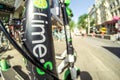 Lime-S electric scooter of the company Lime in the street in Vienna Austria