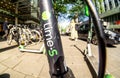 Lime-S electric scooter of the company Lime in the street in Vienna Austria