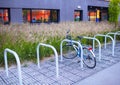 Vienna, Austria - June 02, 2018: One bike parked in a bicycle parking lot