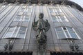 Sculpture of the Archangel Michael on the facade of the Zacherlhaus a building in the center of Royalty Free Stock Photo