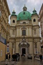 St. Peter Roman Catholic Church (Peterskirche) with a green dome in Vienna.