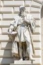 VIENNA, AUSTRIA - JUNE 13, 2023: Statue of Leonardo da Vinci by Edmund Hofmann von Aspern Burg, 1900