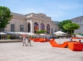 View with The inner courtyard of the MuseumsQuartier Royalty Free Stock Photo