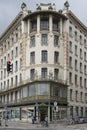 WagnerÃ¢â¬â¢s house of muses Next to the Majolikahaus, both designed by Otto Wagner, with rich golden