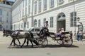 Walking cart with horses on Josefsplatz Square in Vienna