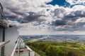 View from Kahlenberg hill on vienna cityscape. Tourist spot Royalty Free Stock Photo