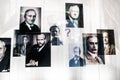 installation inside the University of Vienna with portraits of famous scientists of the