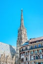 A detailed view of the South tower of the St. Stephen\'s Cathedral