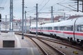 VIENNA, AUSTRIA - MAY 27: The Intercity-Express  Deutsche Bahn ICE train on main railway station of Vienna Wien Hauptbahnhof Royalty Free Stock Photo