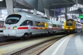 VIENNA, AUSTRIA - MAY 27: The Intercity-Express  Deutsche Bahn ICE train on main railway station of Vienna Wien Hauptbahnhof Royalty Free Stock Photo