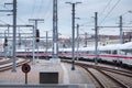 VIENNA, AUSTRIA - MAY 27: The Intercity-Express  Deutsche Bahn ICE train on main railway station of Vienna Wien Hauptbahnhof Royalty Free Stock Photo