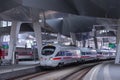 VIENNA, AUSTRIA - MAY 27: The Intercity-Express  Deutsche Bahn ICE train on main railway station of Vienna Wien Hauptbahnhof Royalty Free Stock Photo