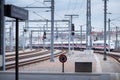 VIENNA, AUSTRIA - MAY 27: The Intercity-Express  Deutsche Bahn ICE train on main railway station of Vienna Wien Hauptbahnhof Royalty Free Stock Photo