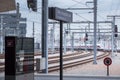 VIENNA, AUSTRIA - MAY 27: The Intercity-Express  Deutsche Bahn ICE train on main railway station of Vienna Wien Hauptbahnhof Royalty Free Stock Photo