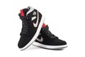 Nike Air Jordan 1 Mid black, grey, red and white sneakers