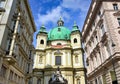 The Peterskirche, or St. Peter`s Church, in Vienna, Austria Royalty Free Stock Photo