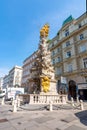 Vienna, Austria - May 2019: Plague Column Trinity column on Graben street