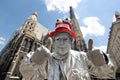 Vienna, Austria , mime in front of the St. Stephen`s Cathedral Royalty Free Stock Photo