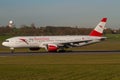 Austrian Airlines Boeing 777 OE-LPF on the runway in Vienna Royalty Free Stock Photo