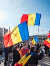 Alliance for the Union of Romanians AUR Protesters at Covid-19 Anti-Vax Demonstration in Vienna