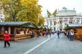 Traditional christmas market in front of the Rathaus City hall of Vienna, Austria Royalty Free Stock Photo