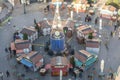VIENNA, AUSTRIA - 21 November 2023: View over Prater Vien amusement park from the Wiener Riesenrad Royalty Free Stock Photo