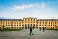 VIENNA, AUSTRIA: Novembert 2015, Tourists stroll along the grounds of the Schoenbrunn Palace which is a UNESCO World Heritage Sit