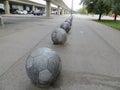 Beautiful shot of ball statues put next to each other