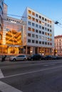 Modern architecture of old town at dusk