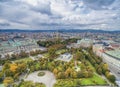 VIENNA, AUSTRIA - OCTOBER 10, 2016: Austrian Parliament Building, Rathaus, Park, Burgtheater, Imperial Court Theatre. Vienna most