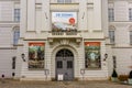 Vienna, Austria - October 2021: Entrance to Austrian National Library at Josefsplatz square of Hofburg complex Royalty Free Stock Photo