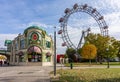 Vienna, Austria - October 2021: Ferris wheel Wiener Riesenrad in Prater amusement park Royalty Free Stock Photo