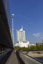 VIENNA, AUSTRIA - October 11, 2018: Hochhaus Highrise residential building designed by Harry Seidler at Neue Donau in Vienna