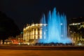 Night view of World War Fountain and Heroes Monument of Red Army on Schwarzenbergplatz Royalty Free Stock Photo